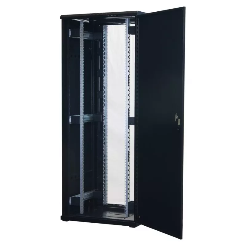 Rockstable 42U 19 colių serverio spinta su stiklo durimis - laisvai pastatomas stovas - 42U - 800 kg - raktinis užraktas - tvirtinimo bėgeliai - reguliuojamos kojelės (RS19-8842)