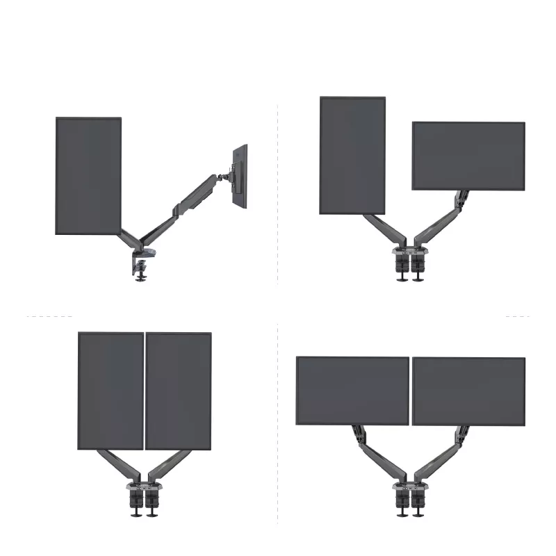 Rockstable RS-MM011B Profesionalus dviejų monitorių stalo laikiklis - spaustuvas/varžtas - 16 kg - 15-32 coliai - 100x100 mm - juodas