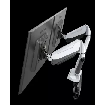 ROCKSTABLE RS-MM011W Professional Dual Monitor Mount - Clamp / Grommet - 16 kg - 38.1 cm (15 inch) - 81.3 cm (32 inch) - 100 x 100 mm - White