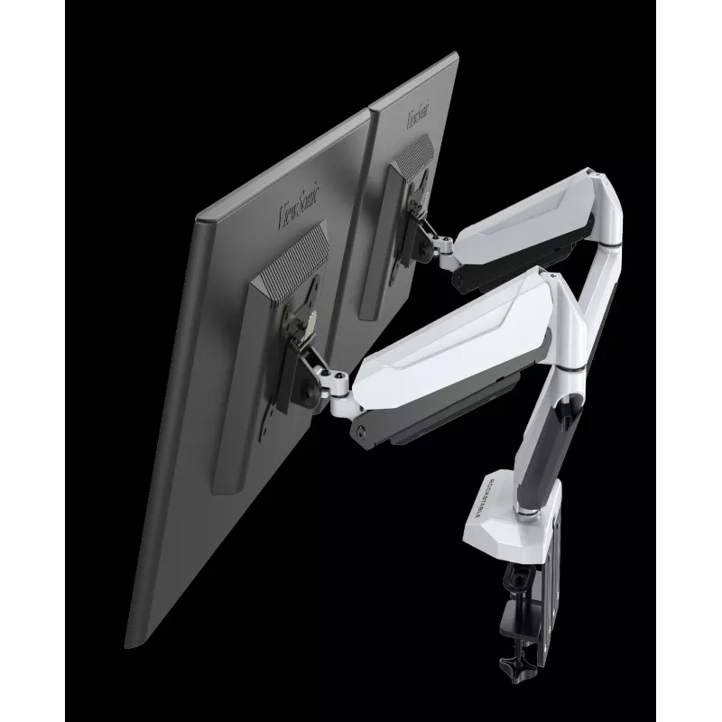 ROCKSTABLE RS-MM011W Professional Dual Monitor Mount - Clamp / Grommet - 16 kg - 38.1 cm (15 inch) - 81.3 cm (32 inch) - 100 x 100 mm - White