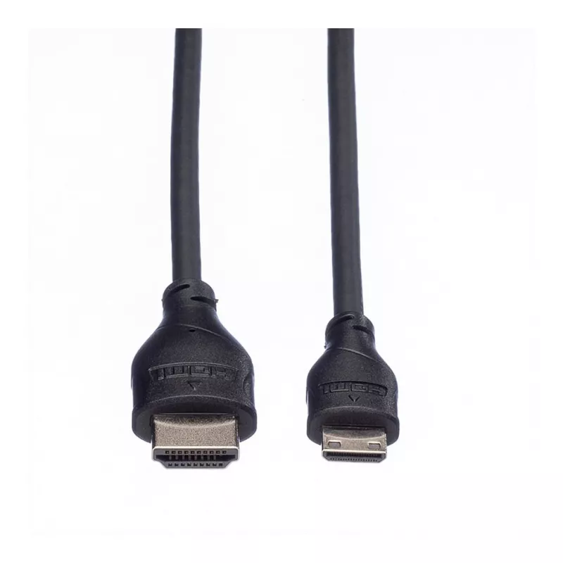 ROLINE HDMI High Speed laidas su Ethernet, HDMI Type A kištukas į Mini HDMI Type C kištukas, 1 m, juodas