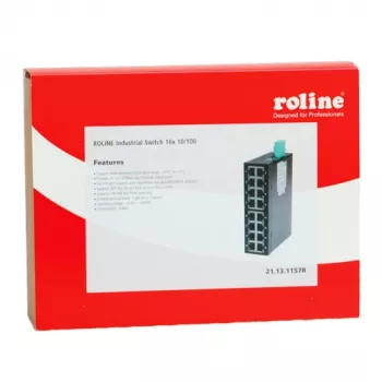 ROLINE pramoninis Fast Ethernet jungiklis 5 prievadų 10/100Mbps nevaldomas DIN bėgelis IP30