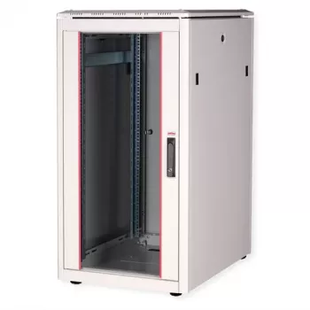 ROLINE Pro tinklo spintelė 22U 600x800mm su stiklinėmis durelėmis, šviesiai pilka RAL 7035 26.21.0050