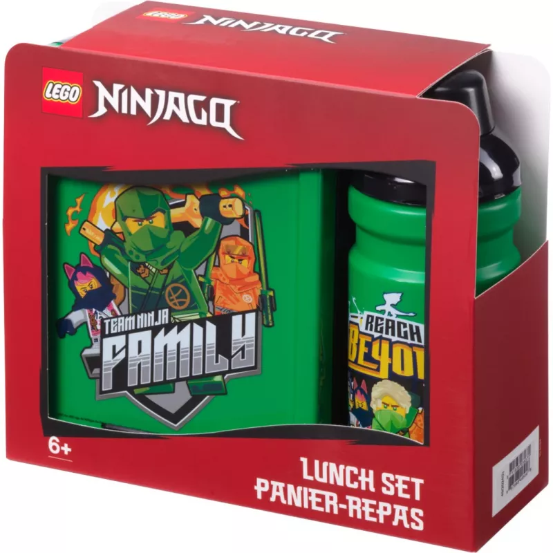 Room Copenhagen LEGO Lunch Box Set Ninjago Green Black 2-Piece