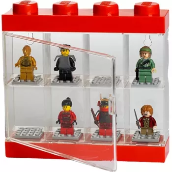 Room Copenhagen LEGO Minifigūrų vitrina 8 Raudona permatoma