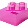 Room Copenhagen LEGO Storage Brick 4 Top Lid Glitter Pink/Transparent
