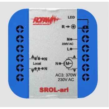 ROPAM SROL-ari belaidis roletų valdiklis, 230VAC, amperometrinis jutiklis, roletų būsena programėlėje ir liečiamajame skydelyje (IP64)