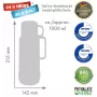 ROTPUNKT stiklinis vakuuminis termo grafinas 1,0 l blizganti lapės raudona