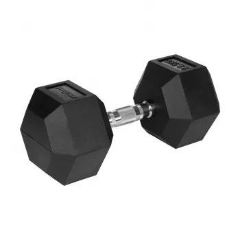 Gumuotas ketaus šešiakampis hantelis 22,5 kg - REBEL ACTIVE