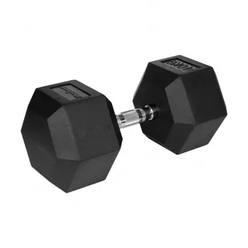 Guminis ketaus šešiakampis hantelis 40 kg REBEL ACTIVE