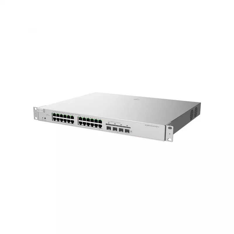 Ruijie Networks RG-NBS5200-24GT4XS-P 24 prievadų Gigabitinis 3 sluoksnio valdomas PoE+ komutatorius su 4 x 10G SFP+ uplink