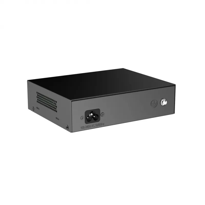 Ruijie RG-ES106F-P 6 prievadų Fast Ethernet PoE komutatorius, 4 PoE+ prievadai, 54W biudžetas, nevaldomas, juodas
