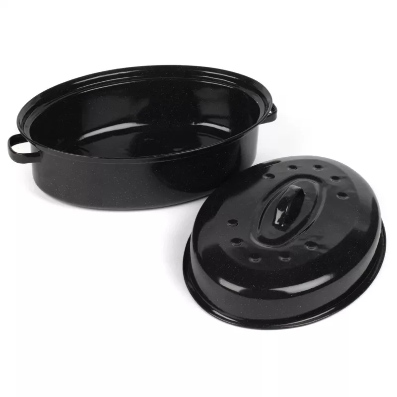 Russell Hobbs CW114911EU Vitreous Enamel 36cm Self-Basting Roaster & Lid, Black