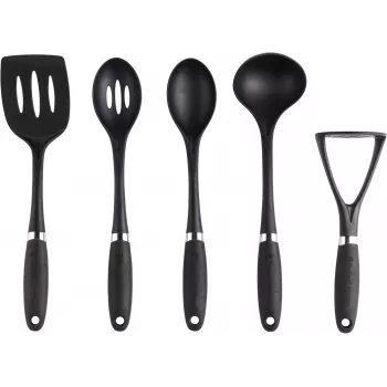 Russell Hobbs RH03026EU7 5 dalių indų rinkinys su besisukančiu stovu, juoda ir sidabrinė