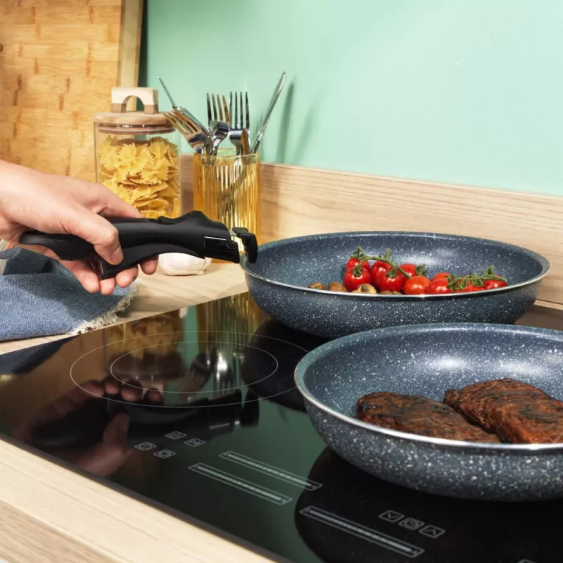Russell Hobbs RH03297 Nightfall Stone 4 dalių Smart Clip keptuvių rinkinys