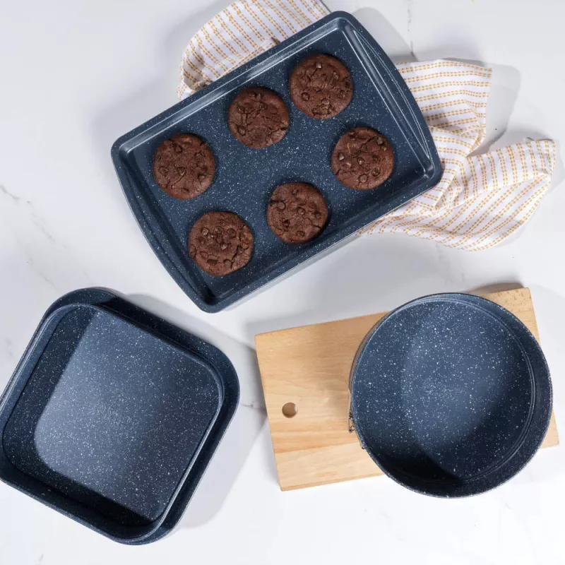 Russell Hobbs RH03858 Nightfall Stone kepimo skarda 2 vnt., anglinis plienas, nelipni, tinka orkaitei iki 230°C, stačiakampė, tamsiai pilka/juoda