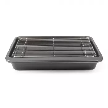 Russell Hobbs RH03903 Stacking 7 Piece Bakeware Set, Carbon Steel, Non-Stick, Charcoal Grey