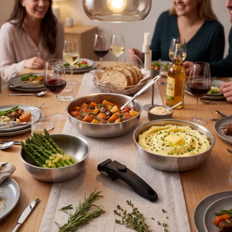 Russell Hobbs RH04033 Nerūdijančio plieno 4 dalių Smart Clip keptuvių rinkinys