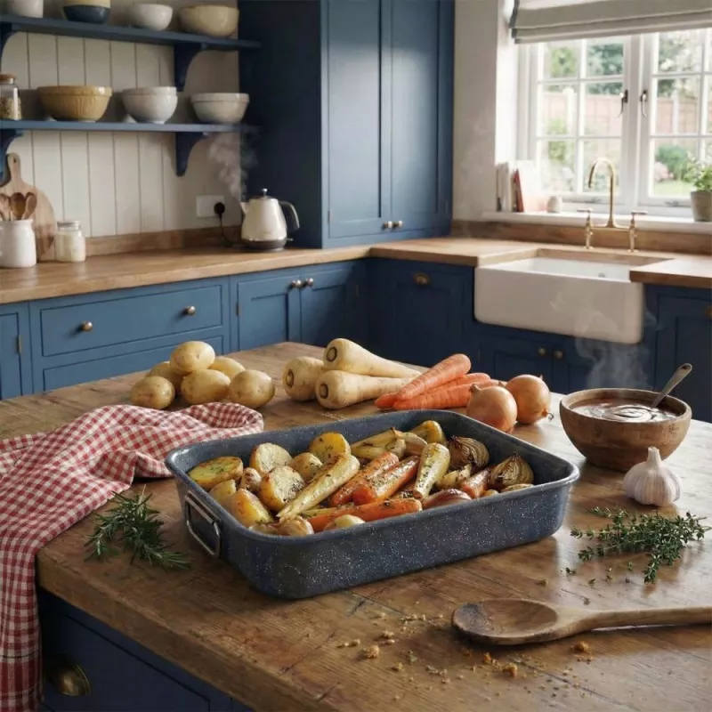 Russell Hobbs RH04097 Nightfall Stone kepimo indas su grotelėmis - pilka, anglinis plienas, 38 cm