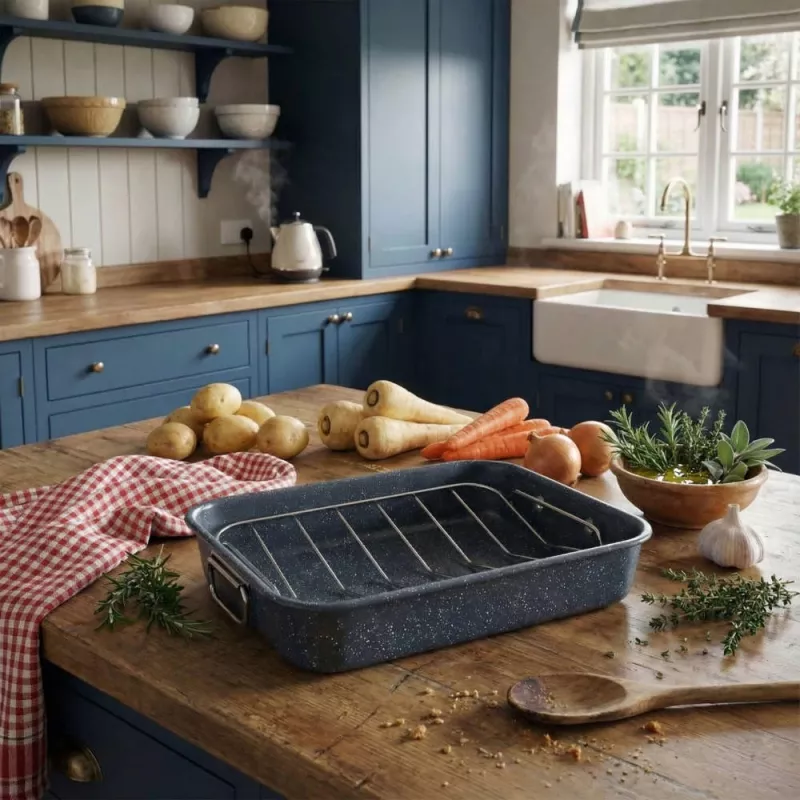Russell Hobbs RH04097 Nightfall Stone kepimo indas su grotelėmis - pilka, anglinis plienas, 38 cm