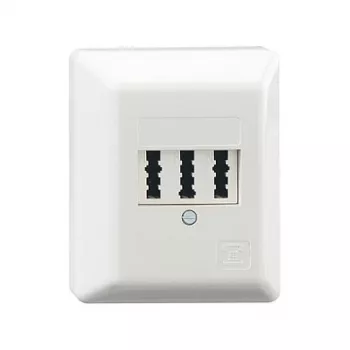 RUTENBECK TAE 3x6 NFN paviršiaus telefono lizdas, gryna balta