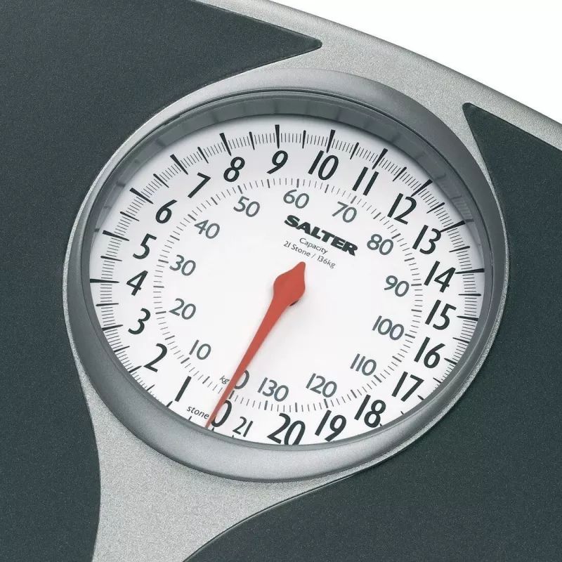 Salter 148 BFEU12 Mechaninės svarstyklės - Baltos, 130 kg talpa, Analoginis ciferblatas