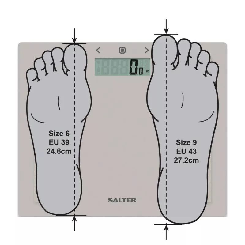 Salter 9113 GFEU12 Compact Glass Analyser Bathroom Scales, Grey