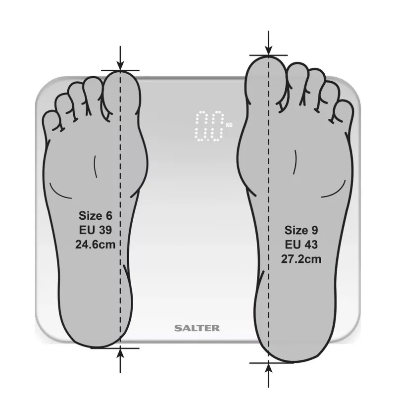 Salter 9204 BFEU12 Phantom elektroninės virtuvinės svarstyklės, juodos, 5 kg talpa, 1 g padalomis, LCD ekranas, grūdinto stiklo platforma