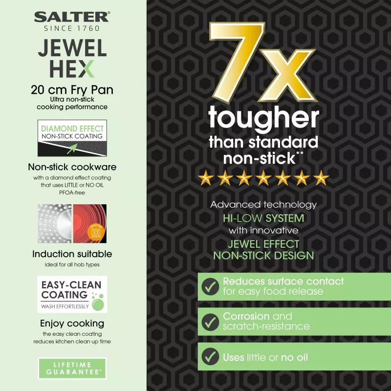 Salter BW11619SA3 Jewel Hex 20cm keptuvė