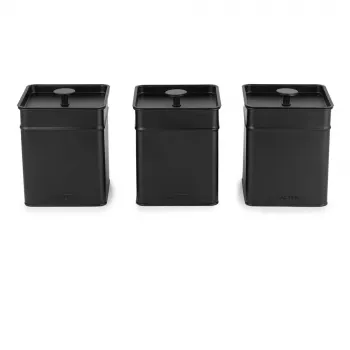 Salter BW124571EU7 Kuro 3 dalių indų rinkinys - juodi bambuko dangteliai, sandarus laikymas