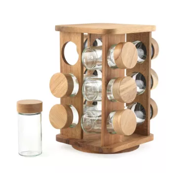 Salter BW14236 Toronto Rotating Spice Rack - 8 stiklainių su nerūdijančio plieno stovu, 360° sukimasis, sidabrinė