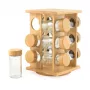 Salter BW14238 Bamboo Rotating Spice Rack su 16 stiklinių indelių