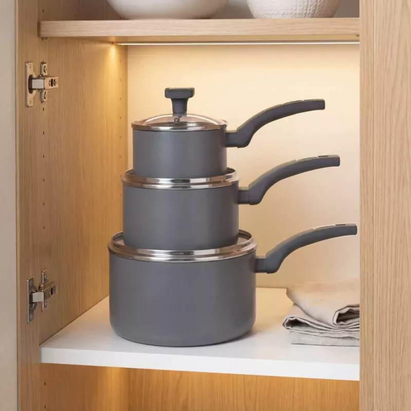 Salter BW14719 Alto 18cm puodas su dangčiu, kaltas aliuminis, nelimpantis, juodas