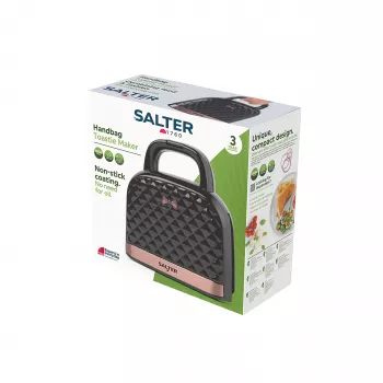 Salter EK3677FVDE Rankinės formos sumuštinių keptuvė - 750W, 2 griežinėliai, juoda/sidabrinė