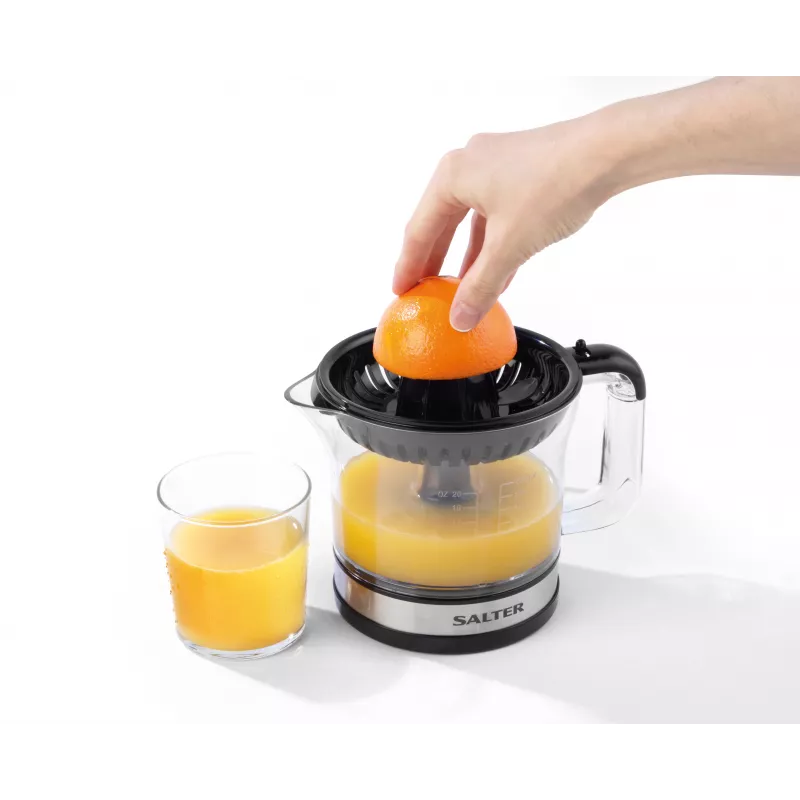 Salter EK5025FVDE elektrinė citrusinių vaisių spaustuvė, 60 W, 1,2 L, juoda/sidabrinė