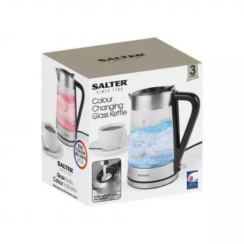 Salter EK5078SSFVDE Colour Changing Glass Kettle 1.7L 3000W