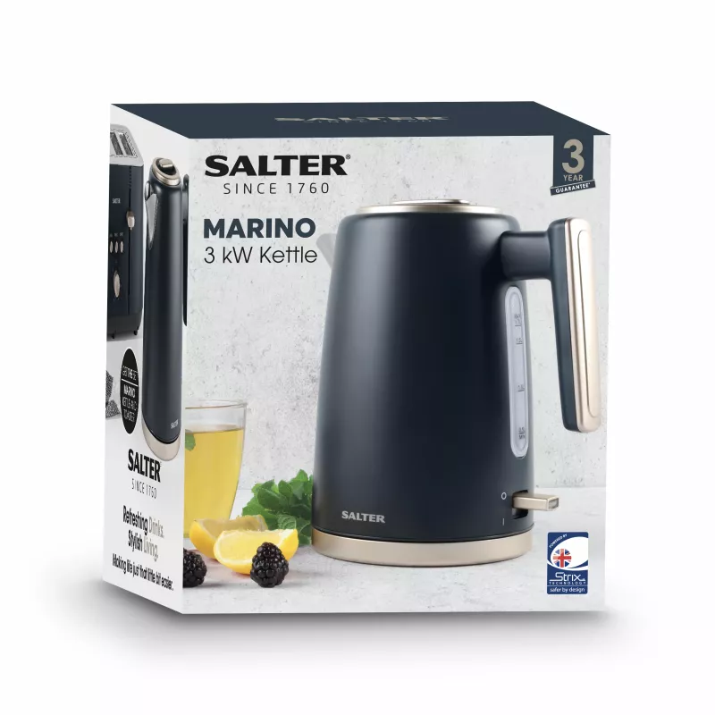 Salter EK5561BGRYFVDE Marino Rapid Boil Kettle - 1,7 l, 3000 W, nerūdijantis plienas, pilka