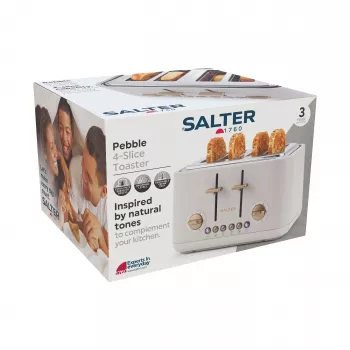 Salter EK5823OBVDE Pebble 4-Slice Toaster - Obsidian Black