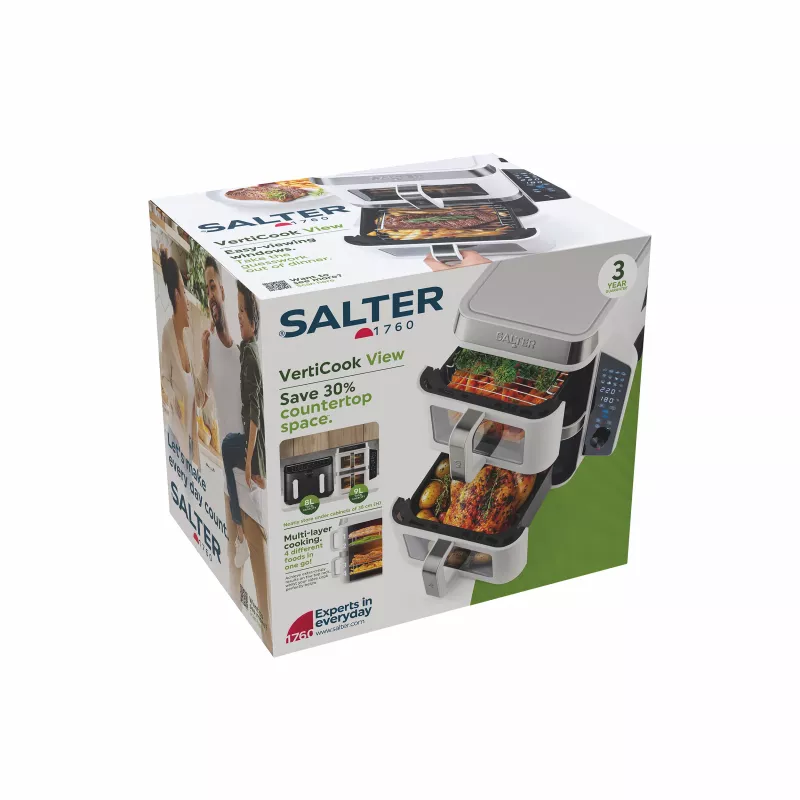 Salter EK6534WHTVDE VertiCook View Oro gruzdintuvė 11L 1800W Balta