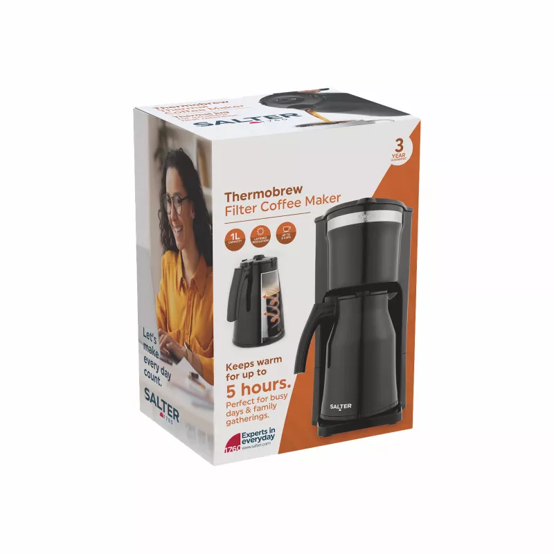 Salter EK6664VDE ThermoBrew filtruotas kavos virimo aparatas 1.25L 900W juodas/nerūdijantis plienas