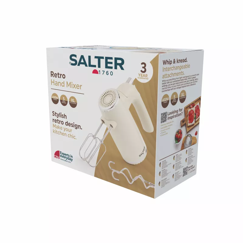 Salter EK6684CRMVDE Retro Rankinis Plaktuvas 250W Kreminis