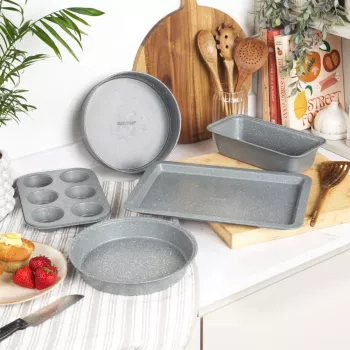 Salter Marblestone 37cm kepimo skarda - nelipanti anglinio plieno, pilkas marmuro efekto