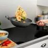 Salter Marblestone Wok 28cm Grey - Forged Aluminium Non-Stick Induction Compatible