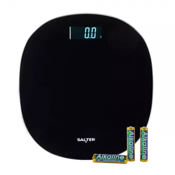 Salter SA00709BFEU12 Apvalios formos elektroninės vonios svarstyklės, juodos, 180 kg talpa, grūdintas stiklas