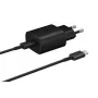 Samsung 25W kelioninis įkroviklis + USB-C/USB-C duomenų laidas juodos spalvos (OOB urmu) (EP-TA800EBE + EP-DA905BBE)