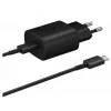 Samsung 25W USB-C Super Fast Charging kelioninis adapteris su USB-C į USB-C kabeliu - juoda
