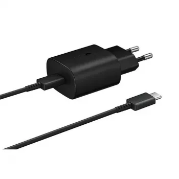 Samsung 25W USB-C Super Fast Charging sieninis įkroviklio rinkinys su USB-C į USB-C kabeliu (1m) - juoda
