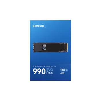 Samsung 990 EVO Plus 4TB M.2 PCIe 4.0 NVMe SSD, 7150 MB/s skaitymo, 6900 MB/s rašymo, 1,35M IOPS, juodas