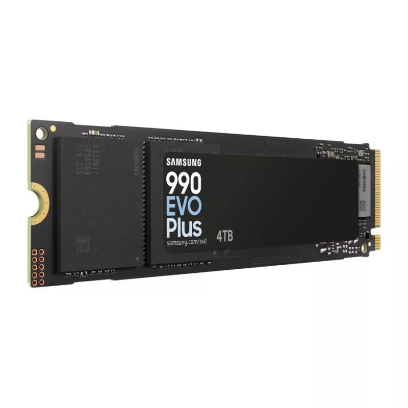Samsung 990 EVO Plus 4TB M.2 PCIe 4.0 NVMe SSD, 7150 MB/s skaitymo, 6900 MB/s rašymo, 1,35M IOPS, juodas