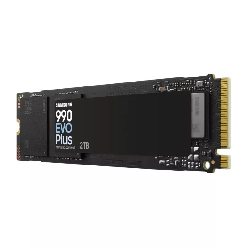 Samsung 990 EVO Plus SSD, 2 TB, M.2, PCIe 4.0, 7150 MB/s, 1350000 IOPS, juoda